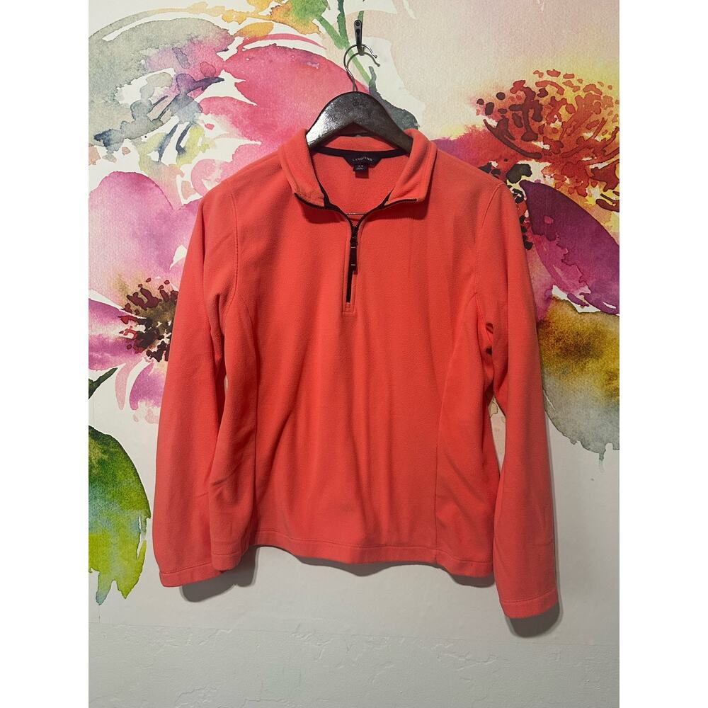 Lands' End Pull Over Fleece - Color Salmon - Size 10-12 - Thermacheck